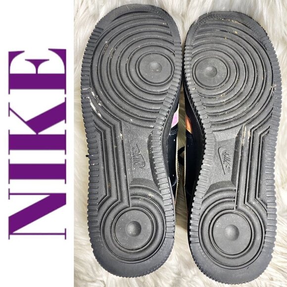 NIKE AIR FORCE 1 Misplaced Swoosh Low Top Black/Holo Multi Men, Size 9.5 - Picture 9 of 13